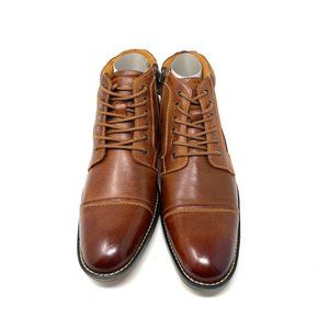 Kunsto Leather Men Booths Brown US Size9.5